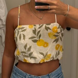 Z Supply Yellow and Green Floral Camisole